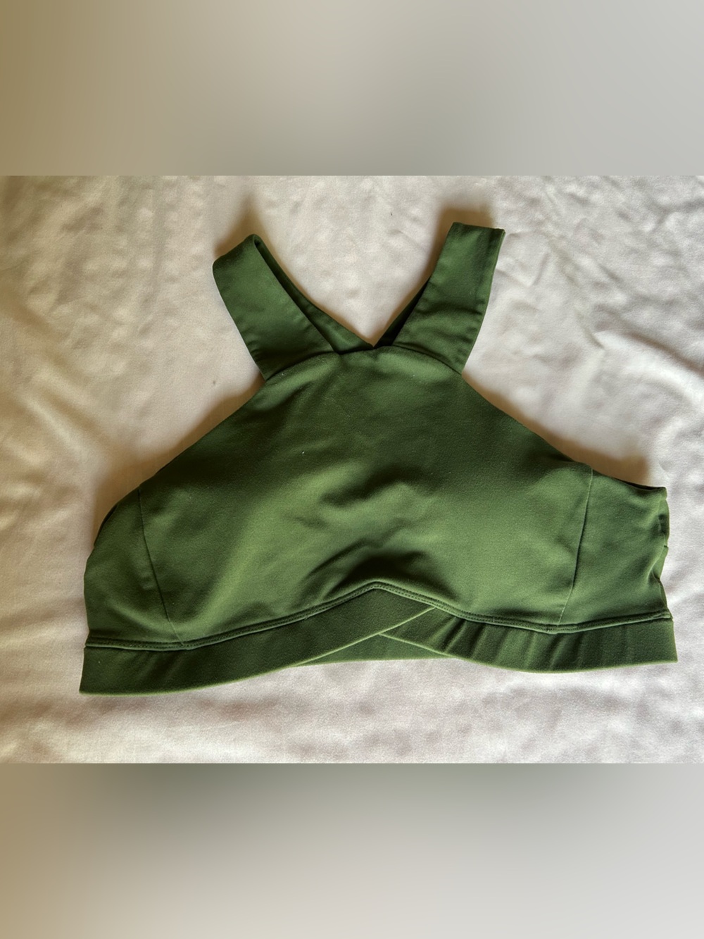 Fabletics Olive Green High-Neck Sports Bra